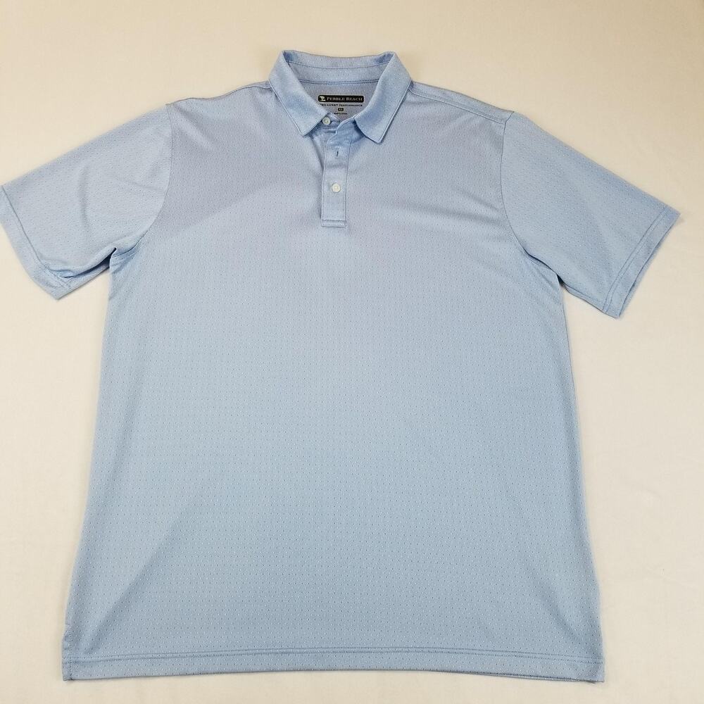 Pebble Beach Polo Shirt Mens Extra Large Dry-Luxe Performance Micro Dot Golf